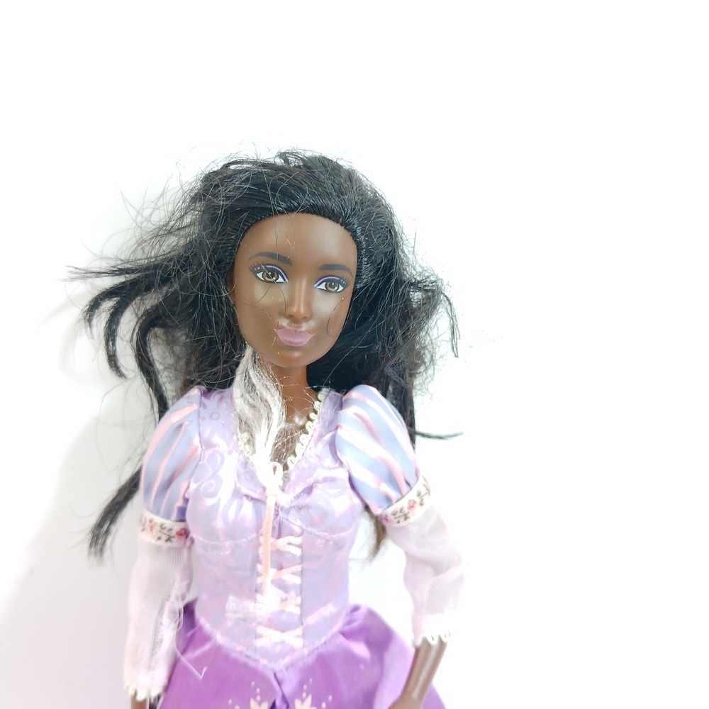 Mattel Barbie Beach Doll DHB15 Dark Skin Pink Swimsuit Purple Rapunzel Dress